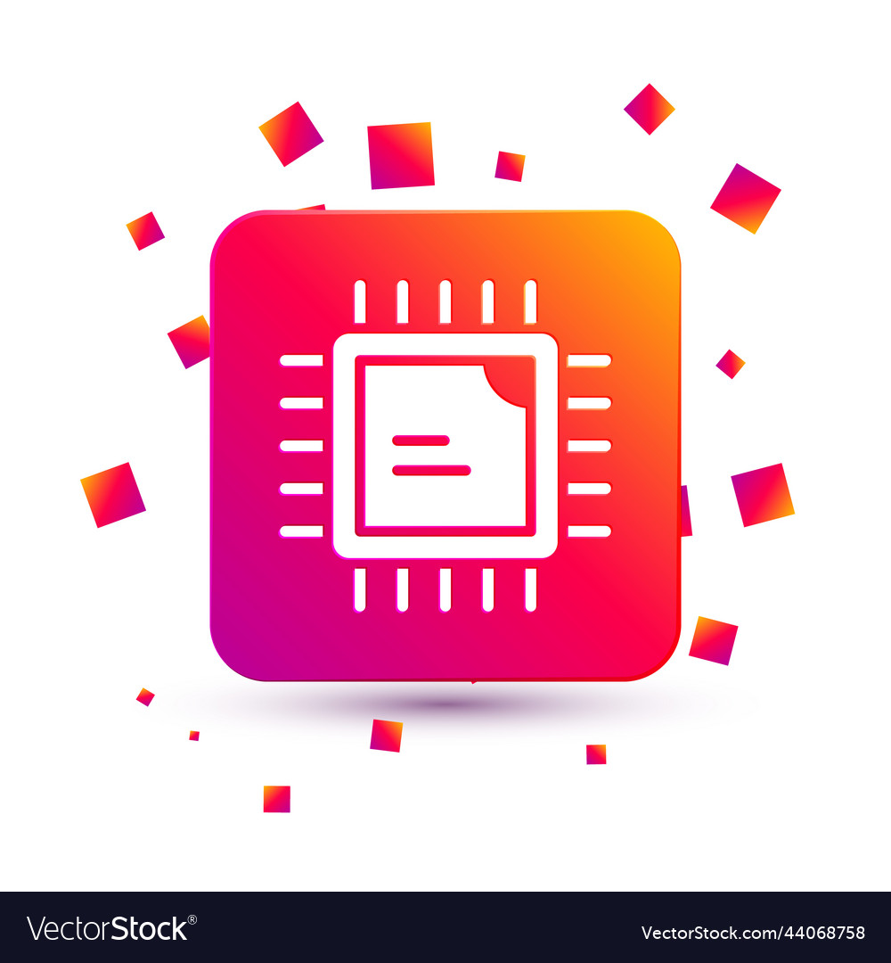 White computer processor with microcircuits cpu vector image White computer processor with microcircuits cpu