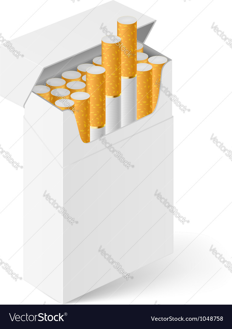 White pack of cigarettes Royalty Free Vector Image