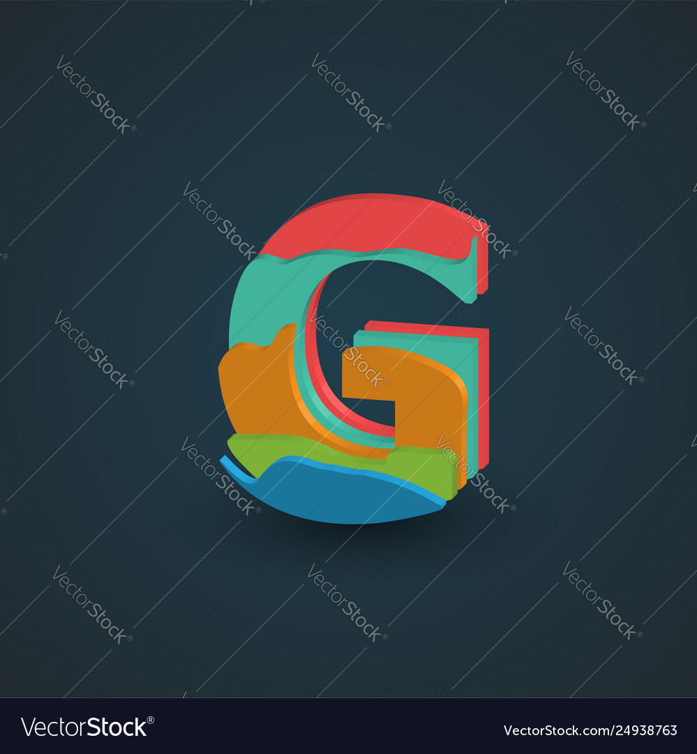 3d colorful layered character from a fontset vector image 3d colorful layered character from a fontset