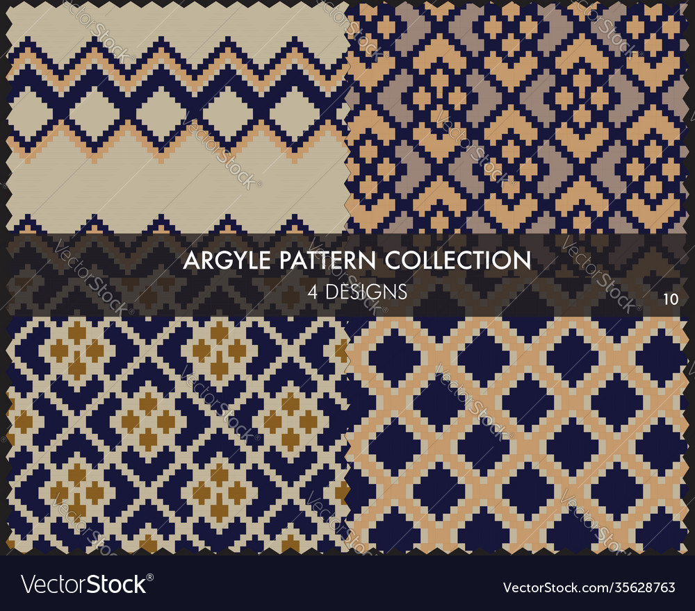 Argyle seamless pattern collection vector image Argyle seamless pattern collection