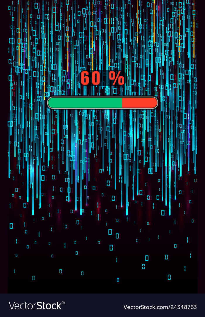 Big data progress loading bar on abstract matrix vector image Big data progress loading bar on abstract matrix