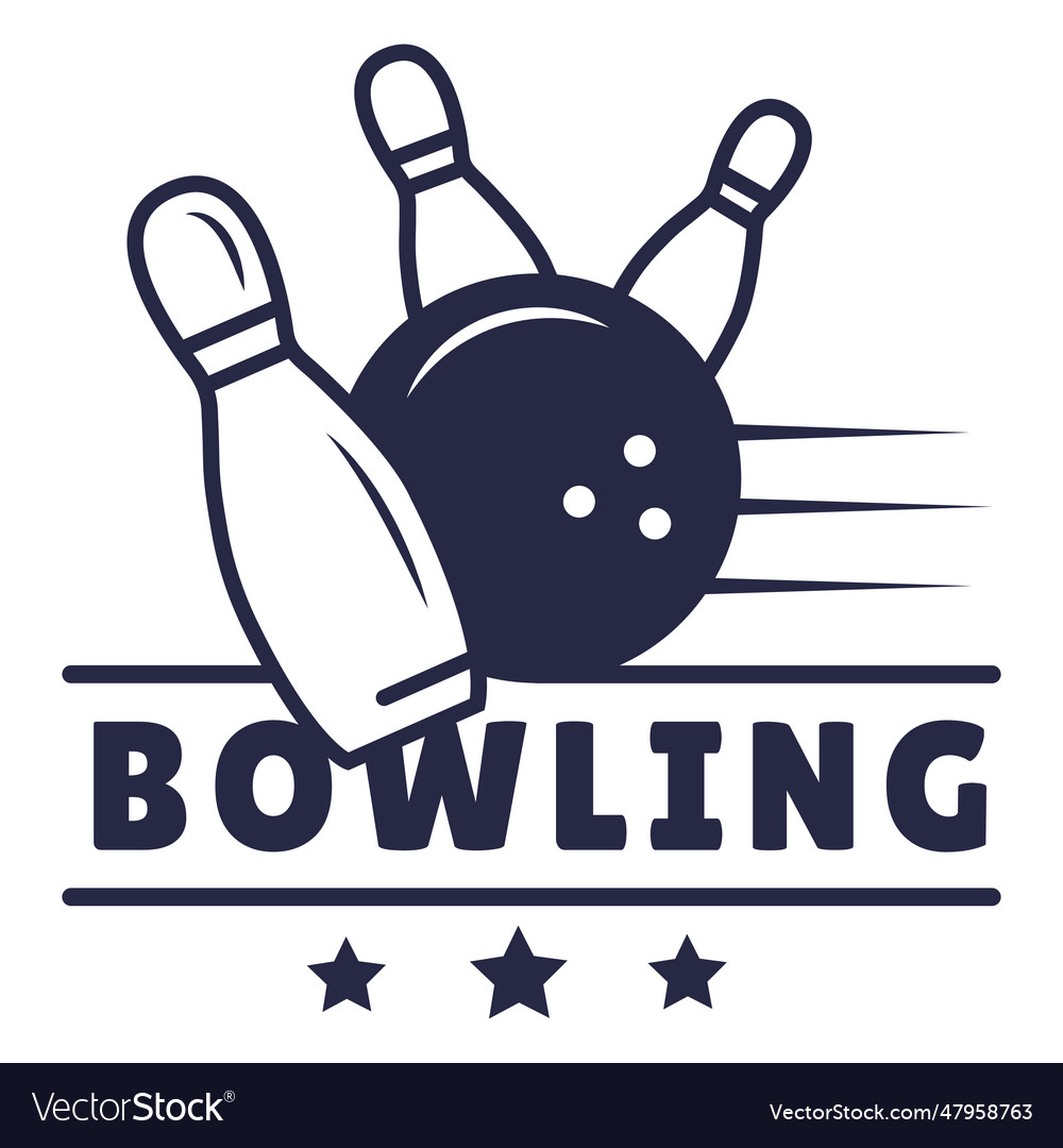 Bowling strike badge Royalty Free Vector Image