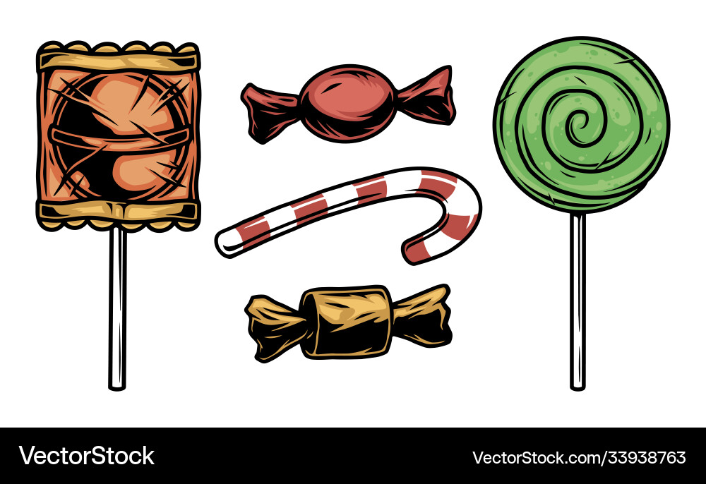 Colorful sweets collection Royalty Free Vector Image