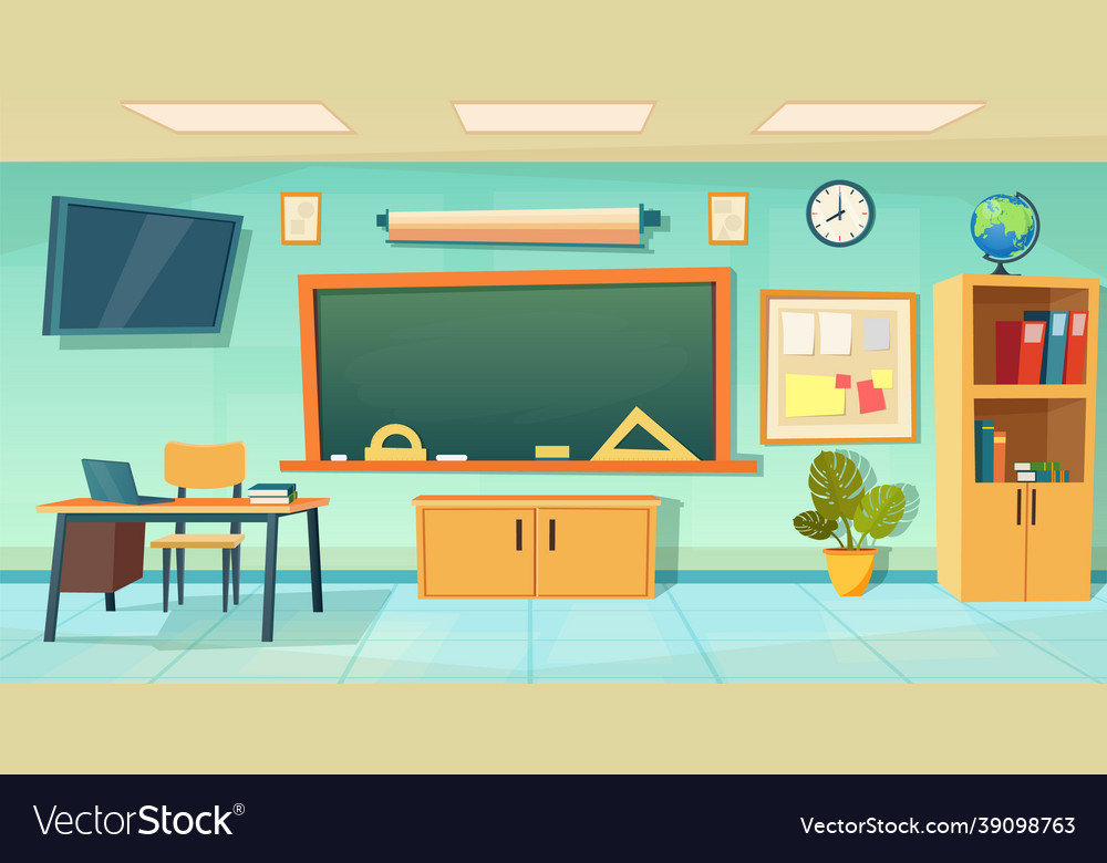 Empty classroom school education background Vector Image