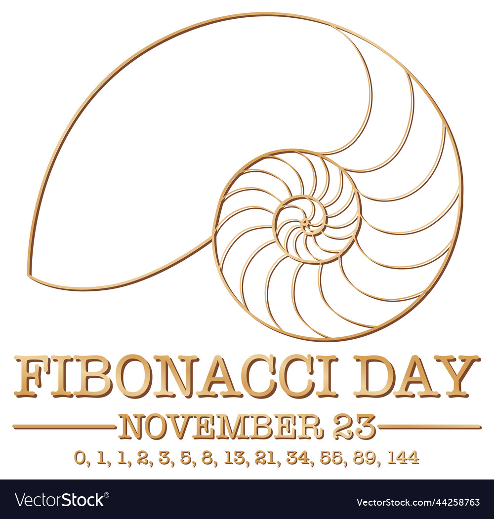 Fibonacci day poster design Vector Image Fibonacci day poster design