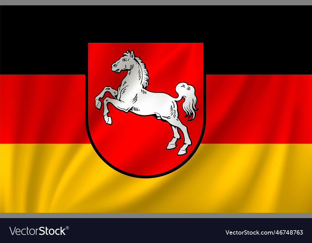 Flag of Lower Saxony Waving