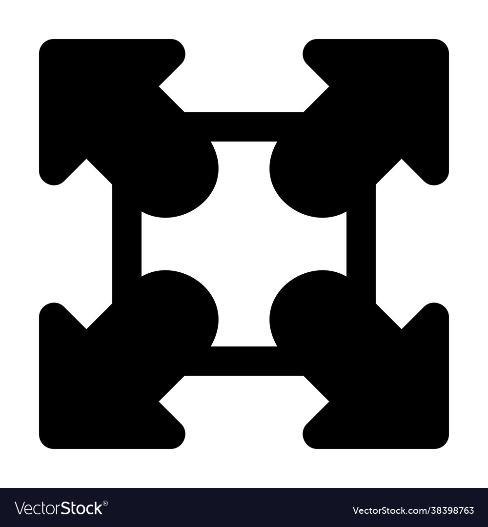 Full screen icon in solid style for any projects Vector Image Full screen icon in solid style for any projects
