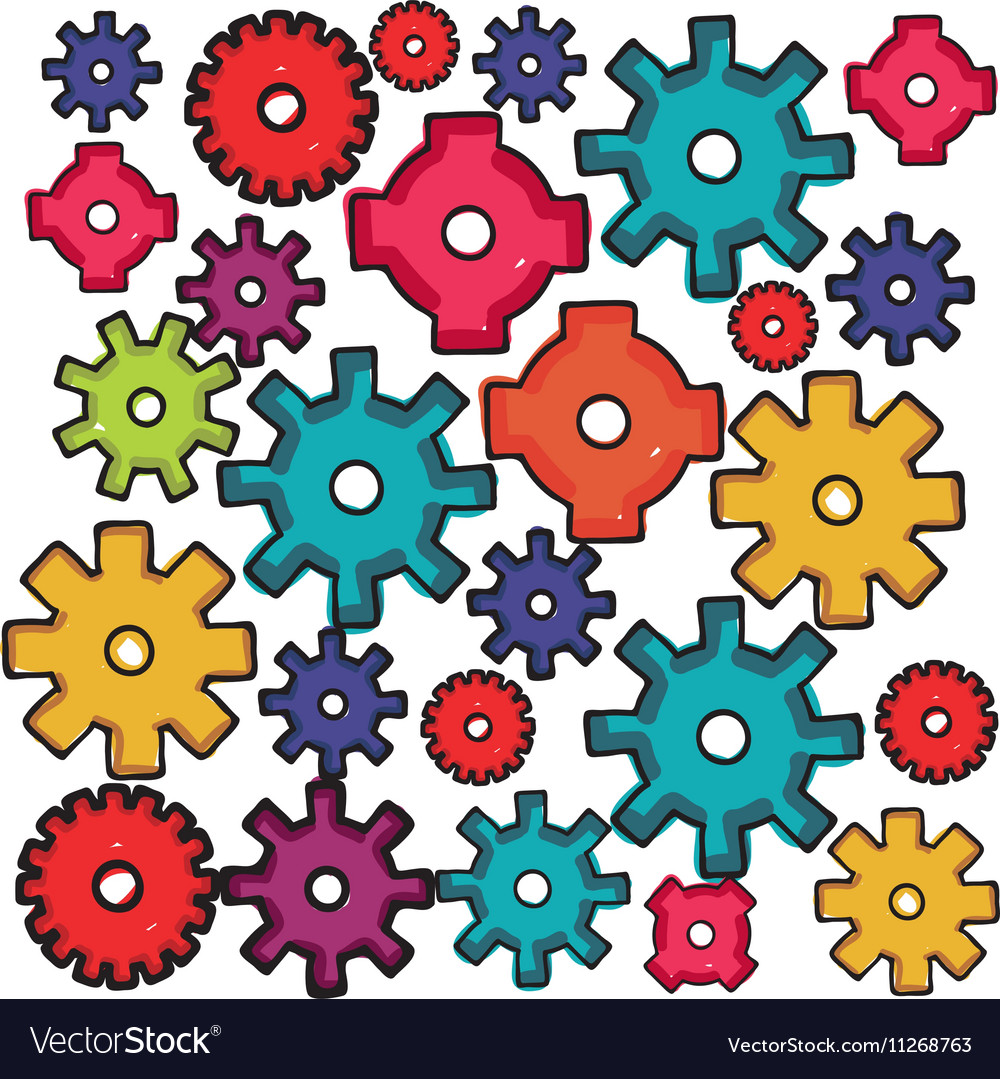 Gear cartoon icon image Royalty Free Vector Image