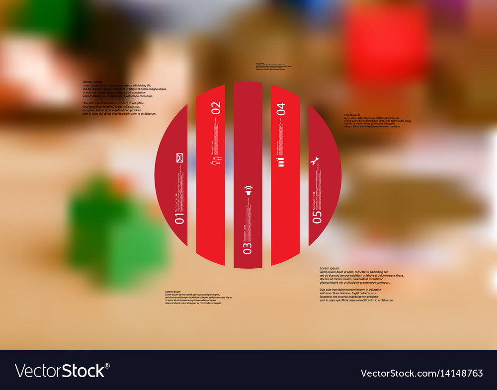 Infographic template with circle vertically