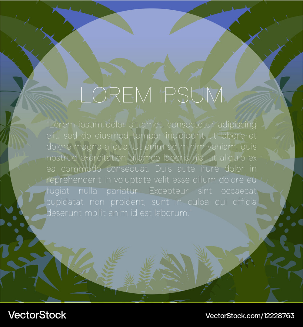 Jungle flat background Royalty Free Vector Image