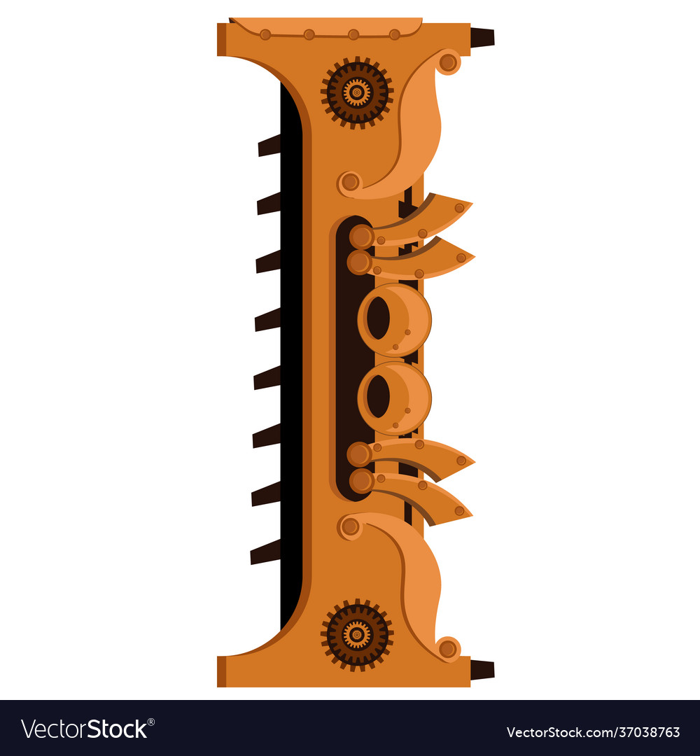 Letter i in steampunk style an on subject Vector Image