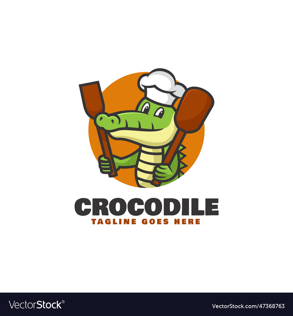 Logo crocodile mascot cartoon style