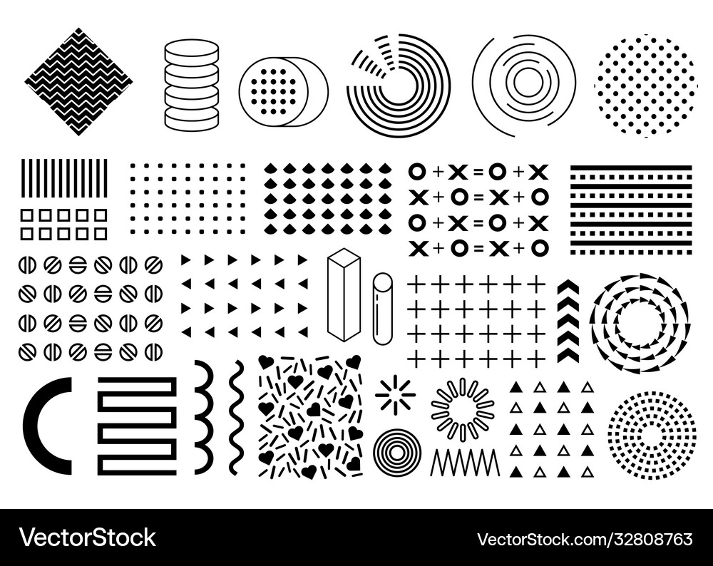 Memphis set collection flat design elements Vector Image