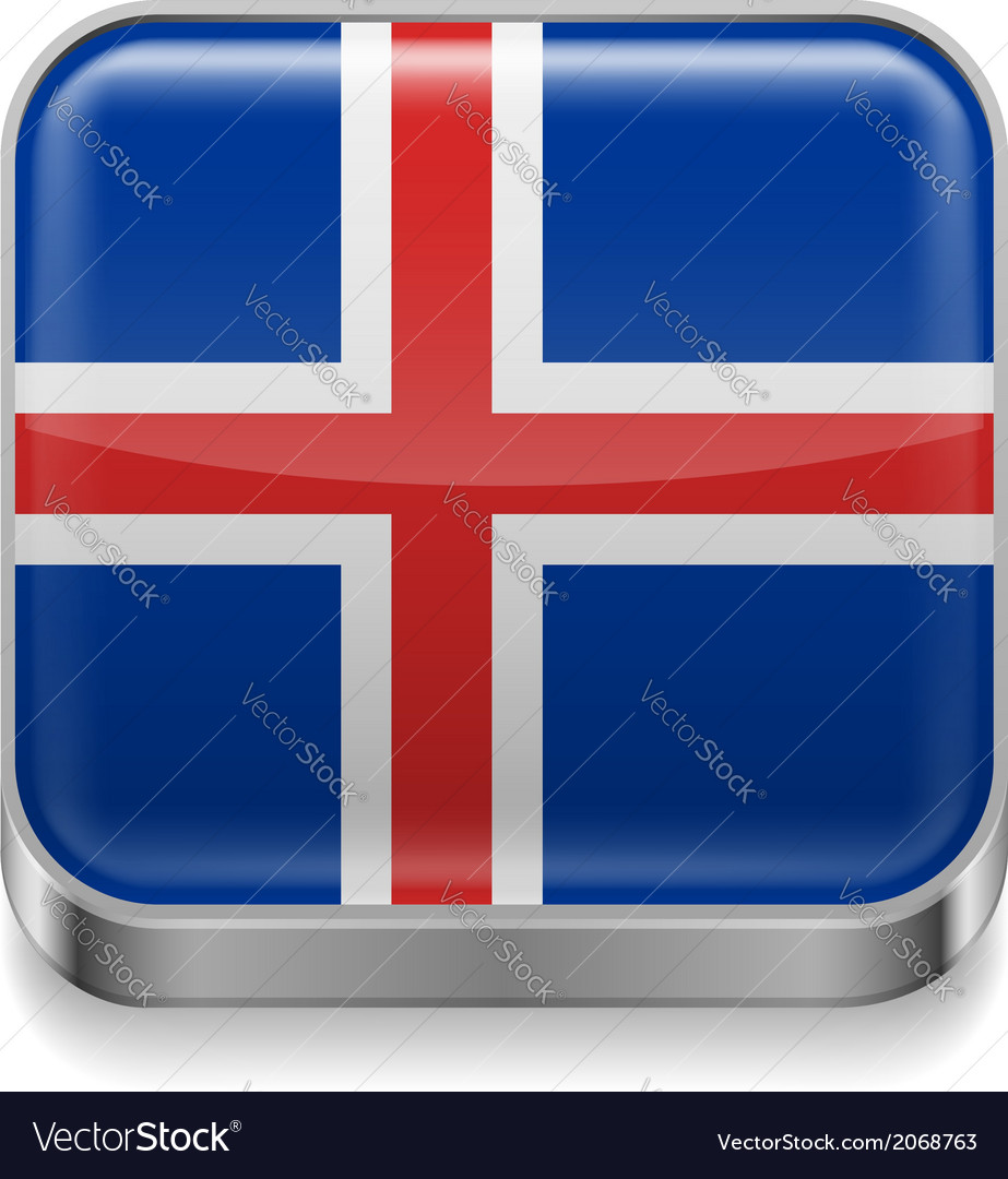 Metal icon of iceland