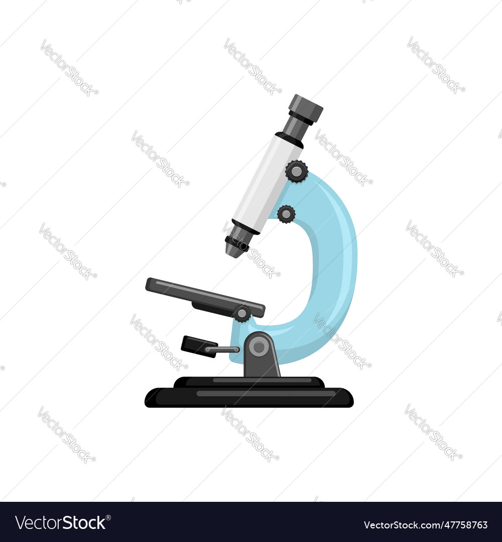 Microscope in flat style design vector image Microscope in flat style design