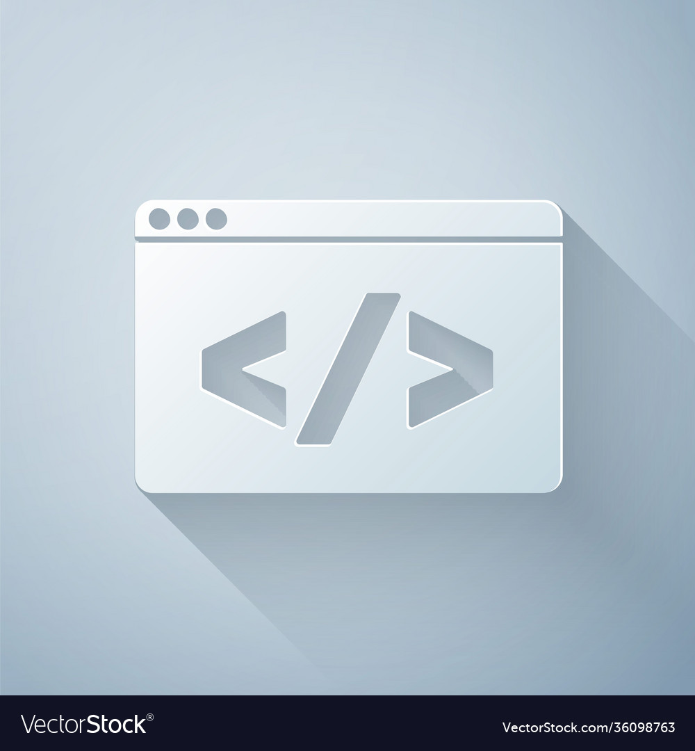 Paper cut web design and front end development vector image Paper cut web design and front end development