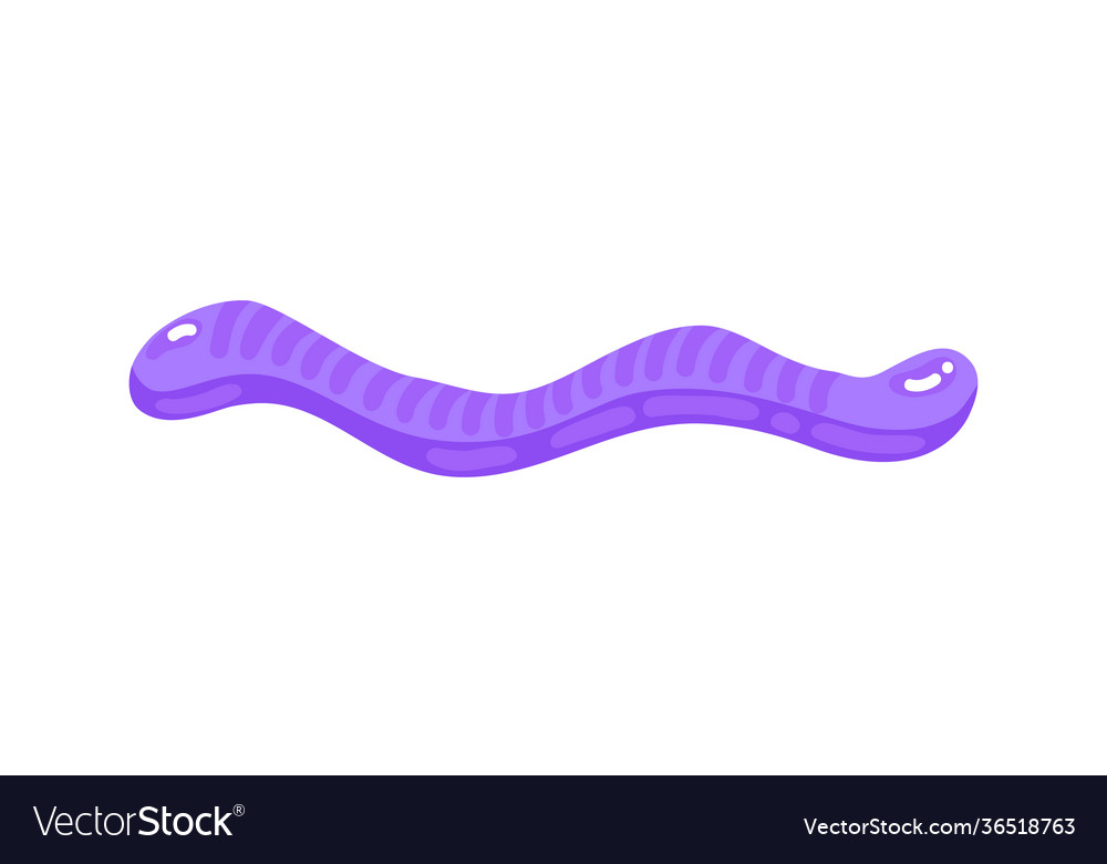 Purple Jelly Worm Sweet Candy With Amazing Flavor Vector Image