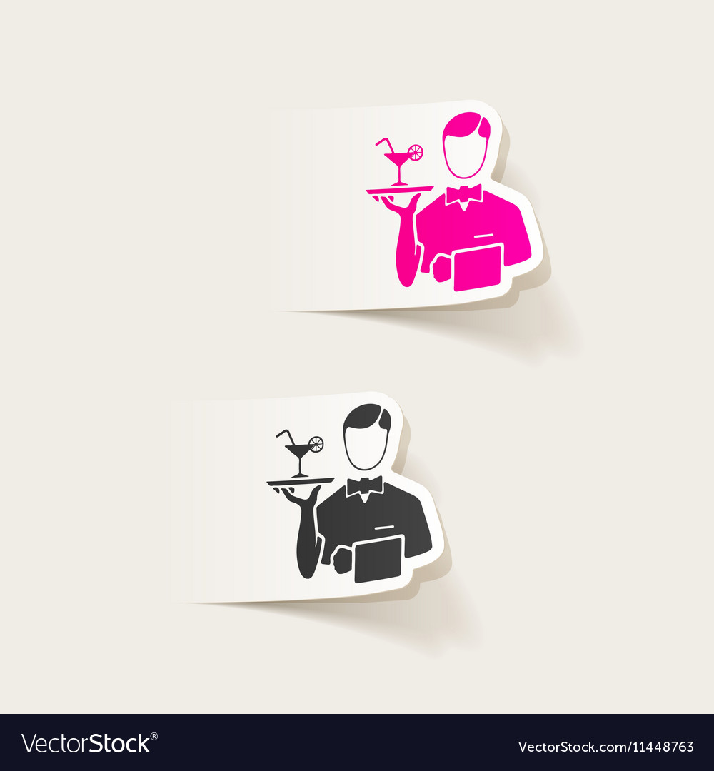 Realistic design element waiter