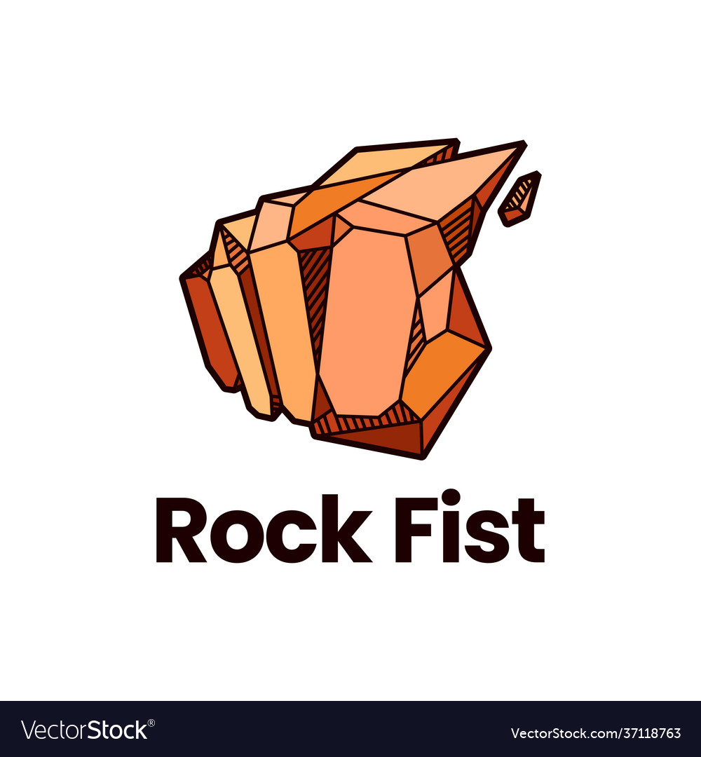 Rock Stein Faust Kampf Box Logo Symbol