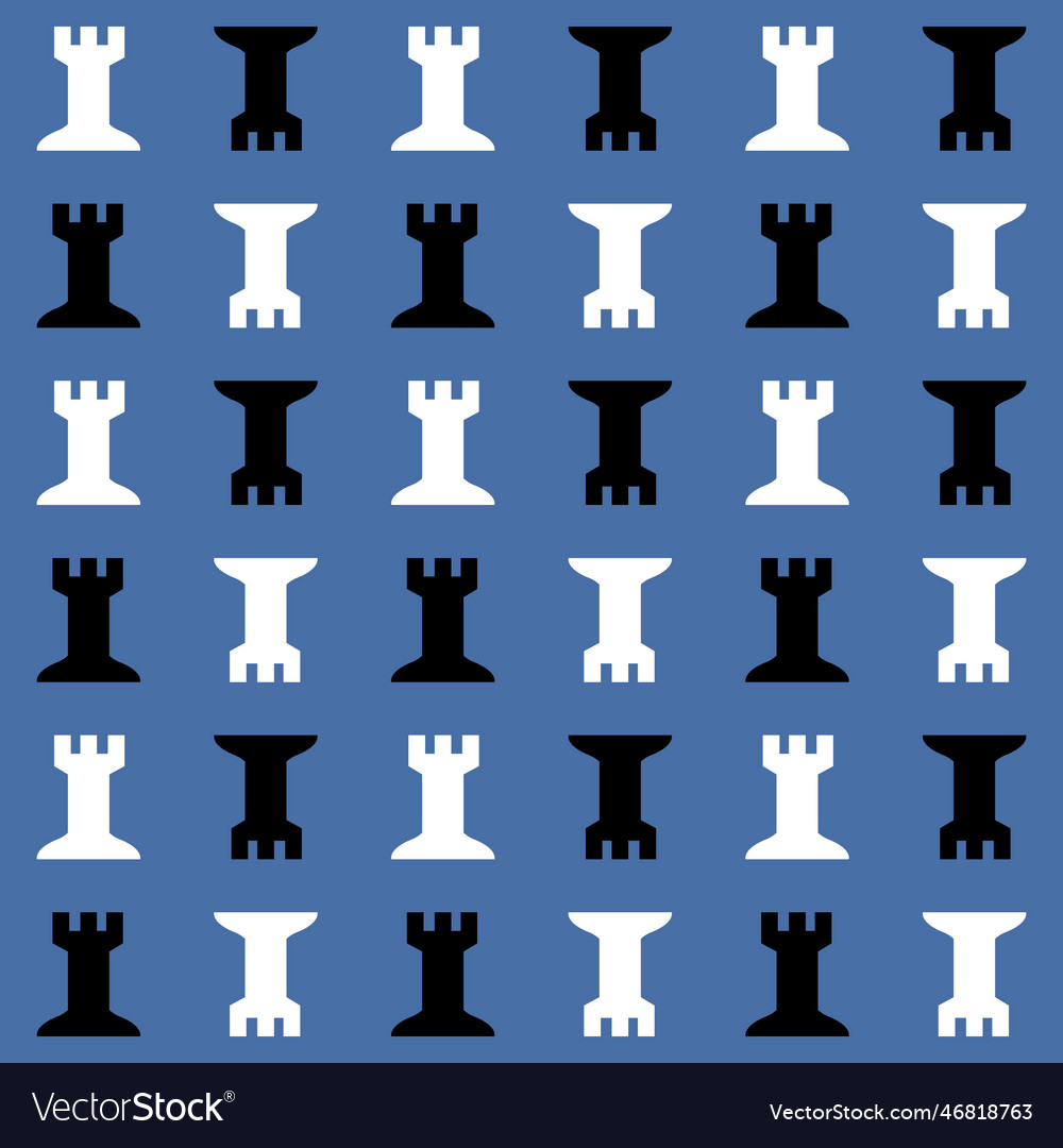 Seamless pattern with chess rook endless vector image Seamless pattern with chess rook endless
