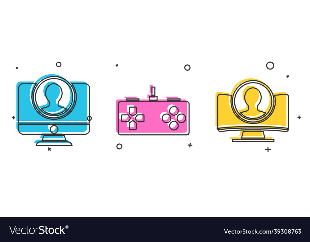 Set create account screen gamepad vector image Set create account screen gamepad