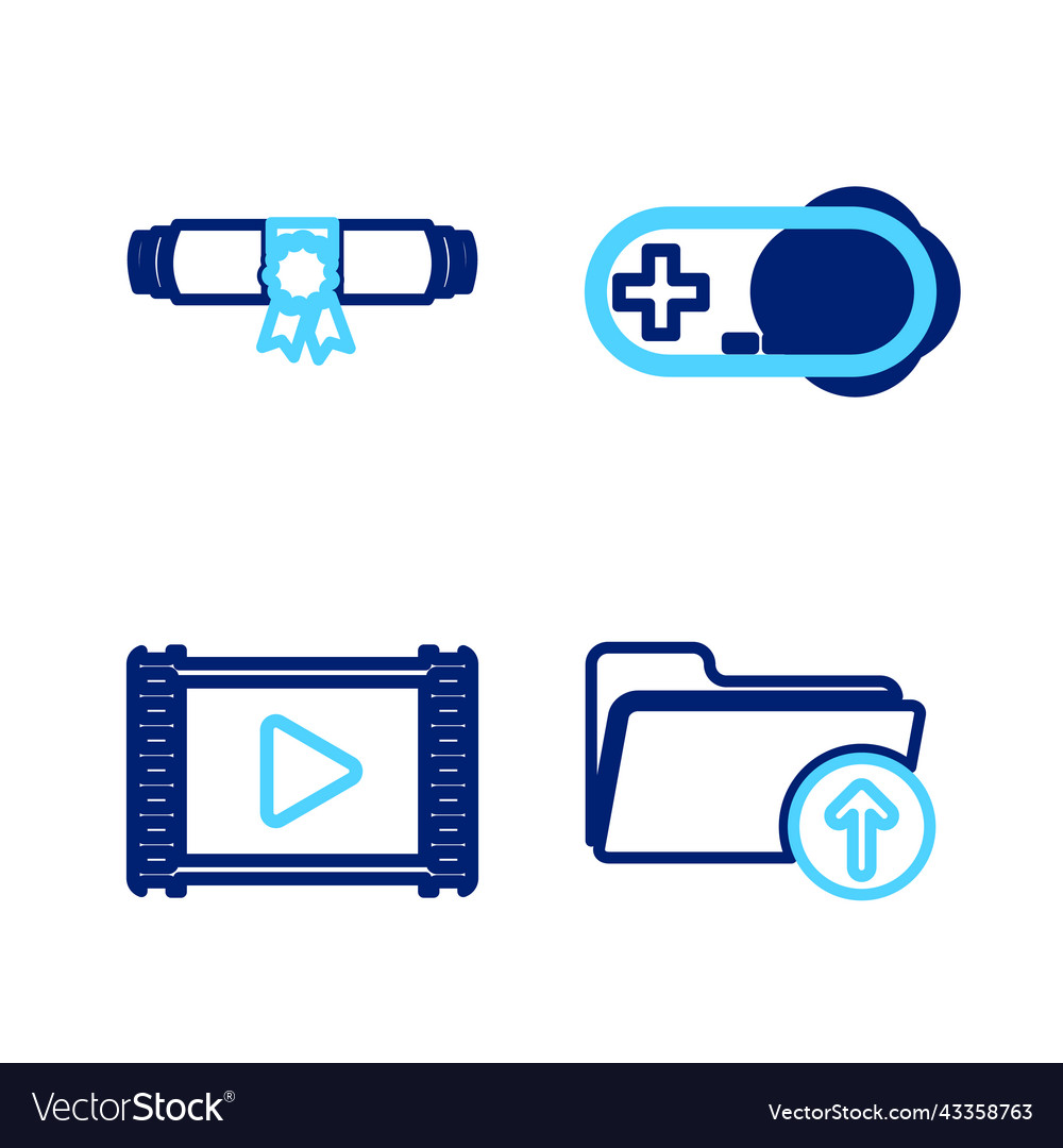 Set line upload file movie clapper gamepad