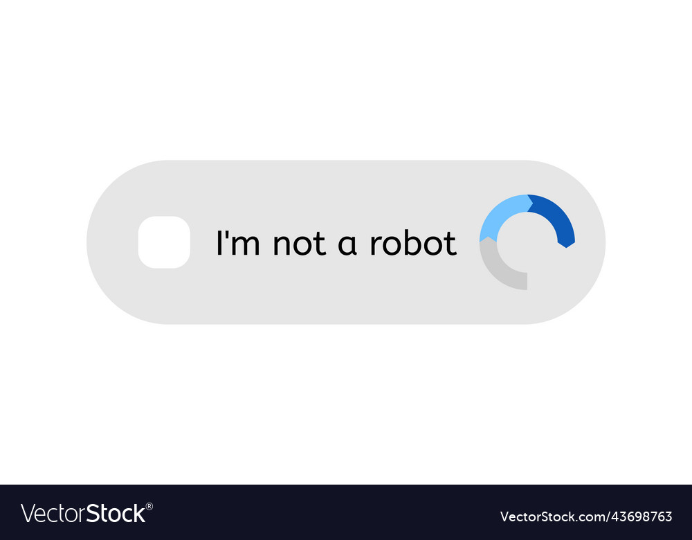 Template for entering captcha im not a robot vector image Template for entering captcha im not a robot