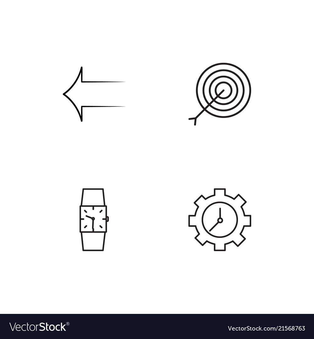 Time linear icons set simple outline