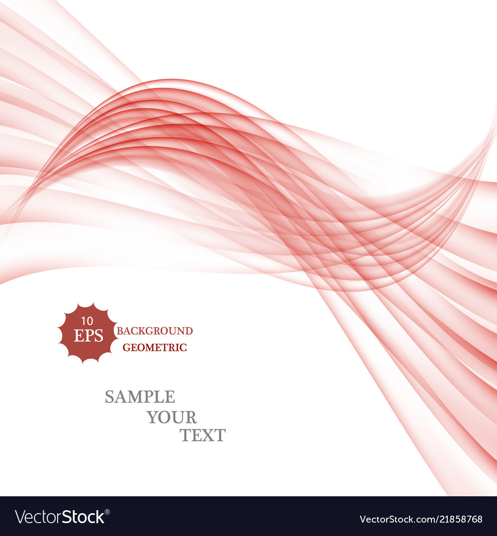 Abstract red color wave design element