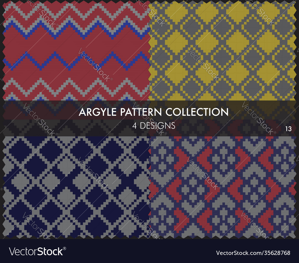 Argyle seamless pattern collection