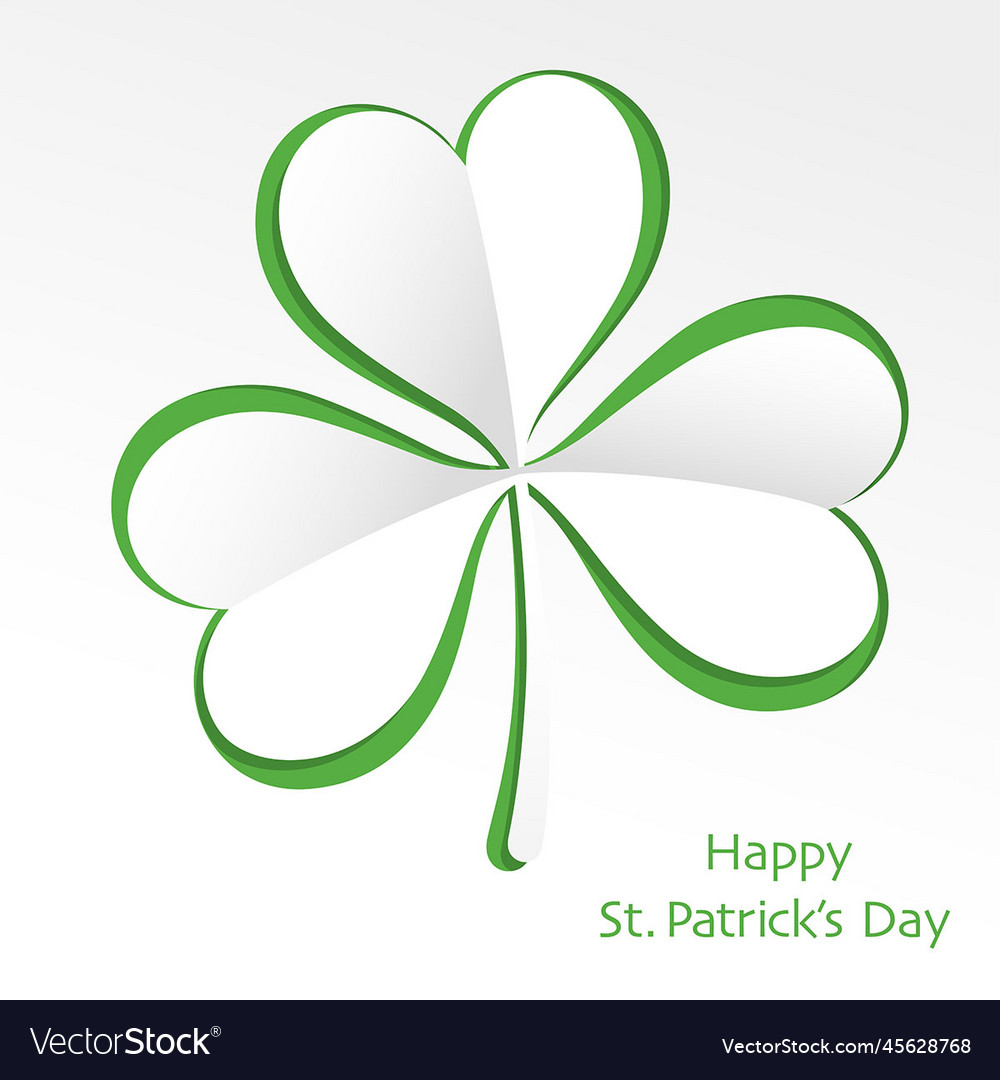 Clover 3-d relief symbol for st patricks day Vector Image