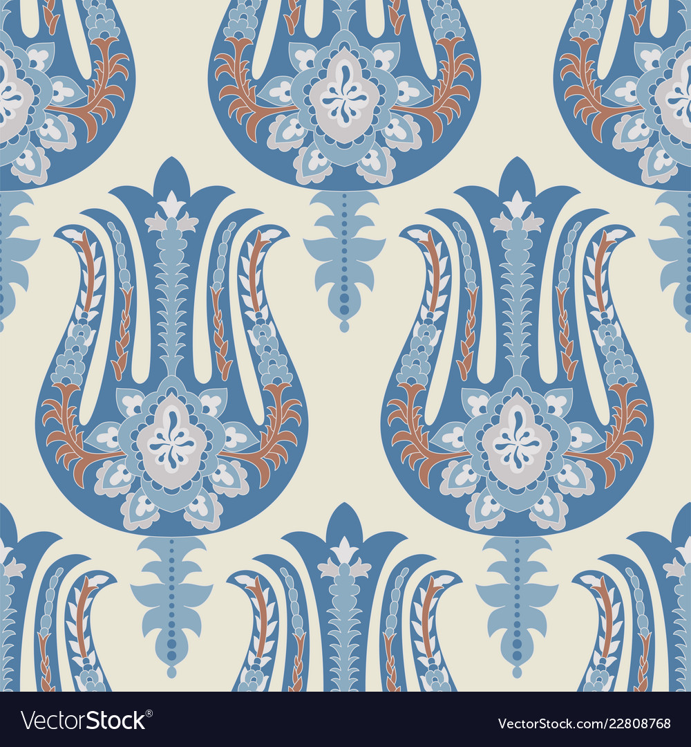 Colorful seamless paisley pattern decorative