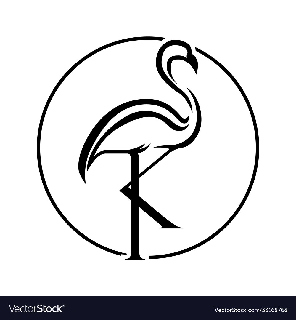 Crane heron initial k logo kreative konzept