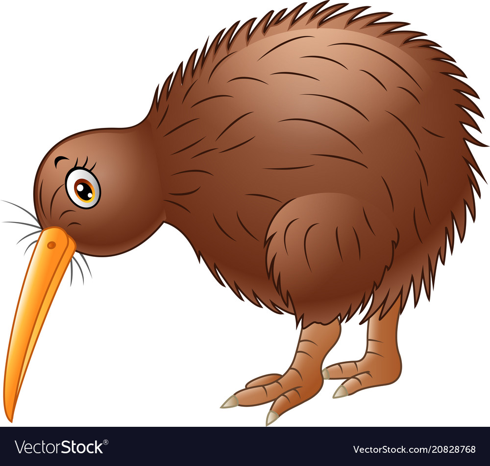 Cute kiwi bird cartoon Royalty Free Vector Image