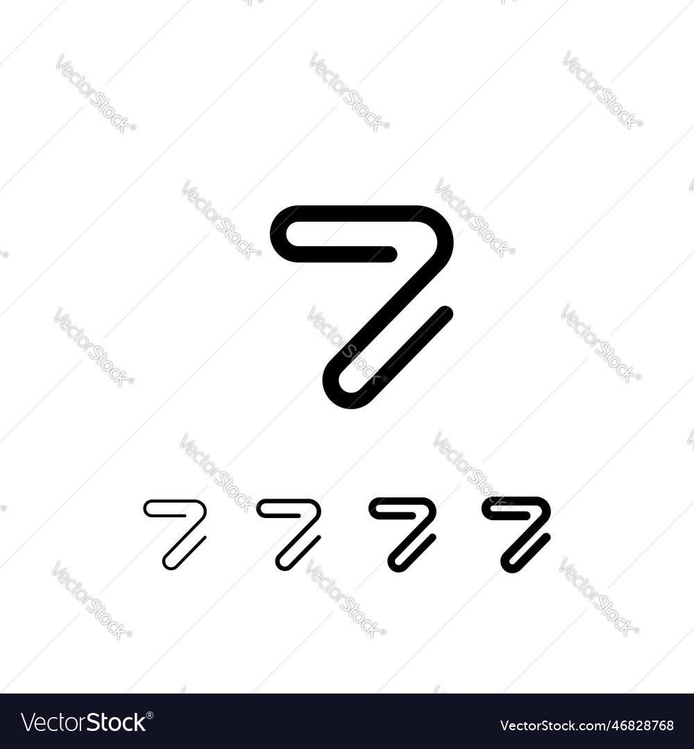 Digital tech font rounded wire alphabet number 7