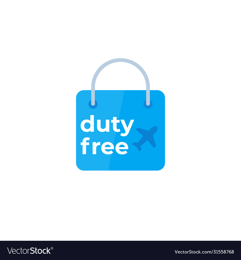 Duty free bag icon flat style