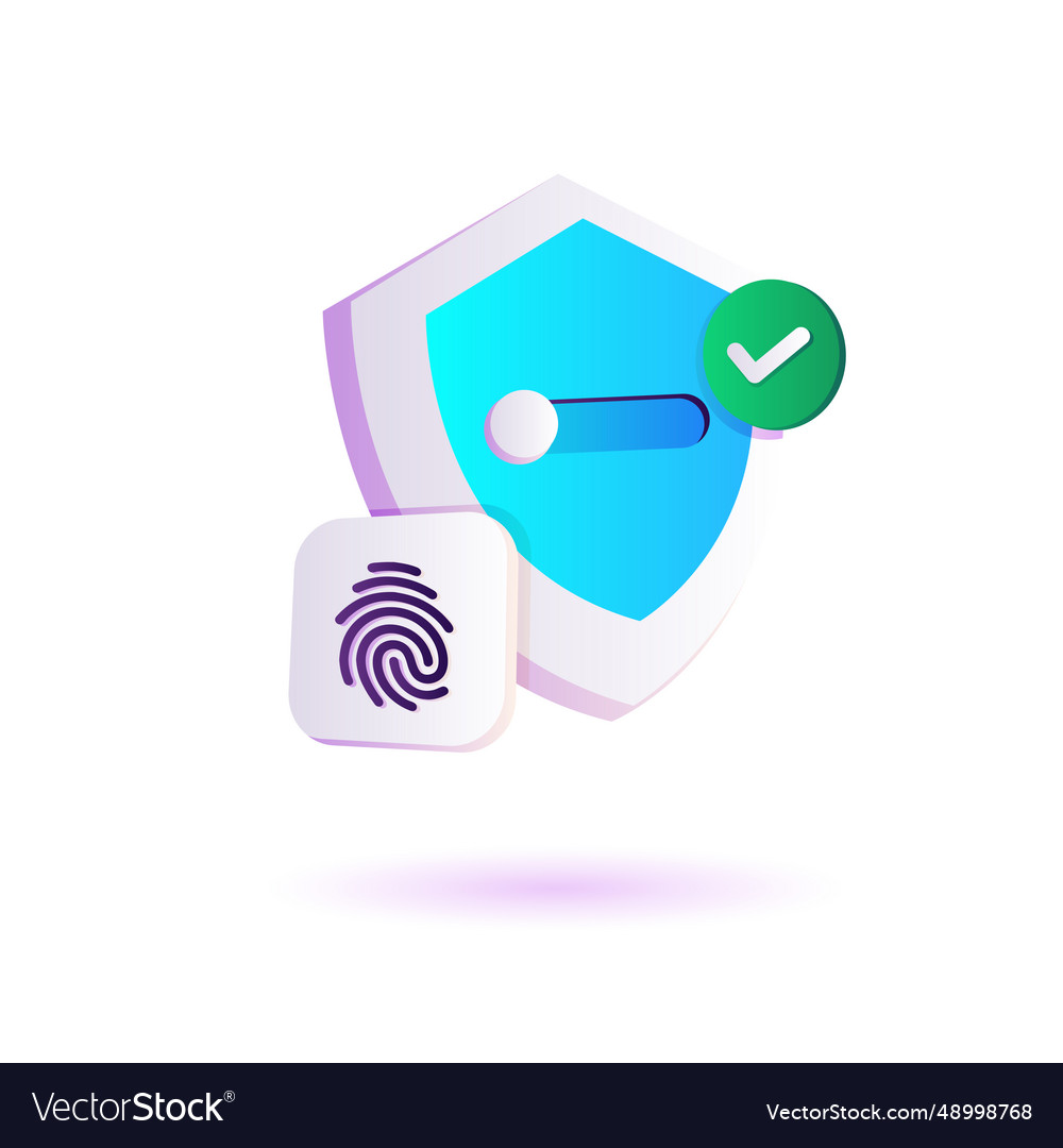 Fingerprint scan security vector image Fingerprint scan security