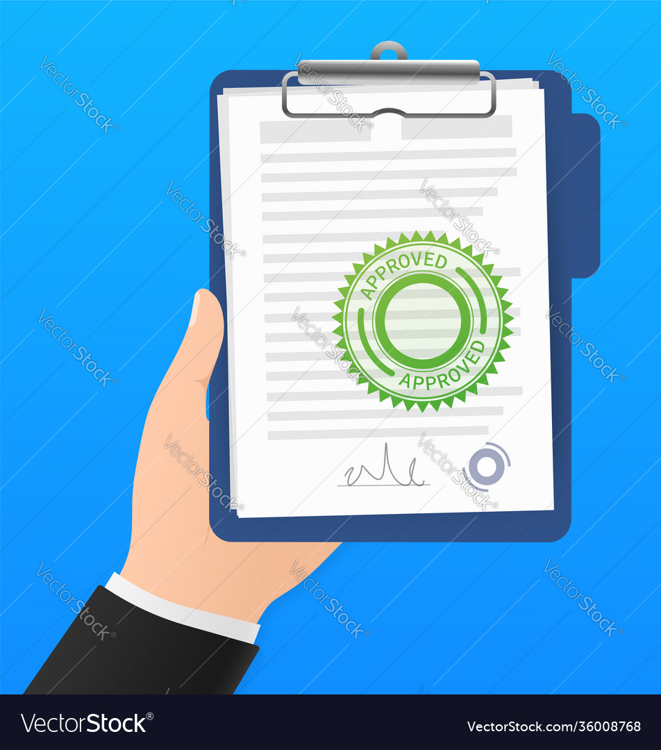 Flat approved rejected document for report design