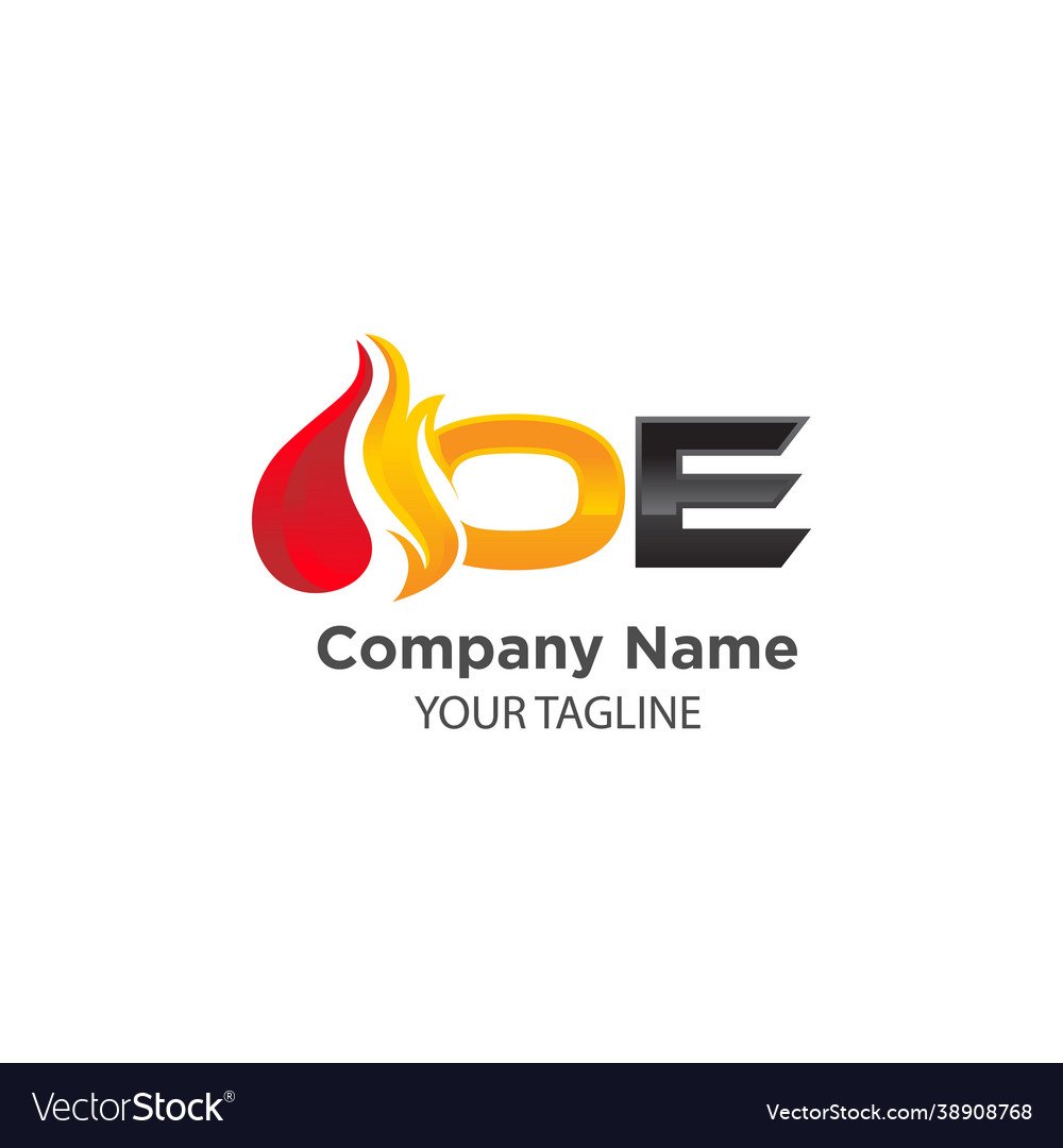 Gas Logo Design Flame On White Royalty Free Vector Image