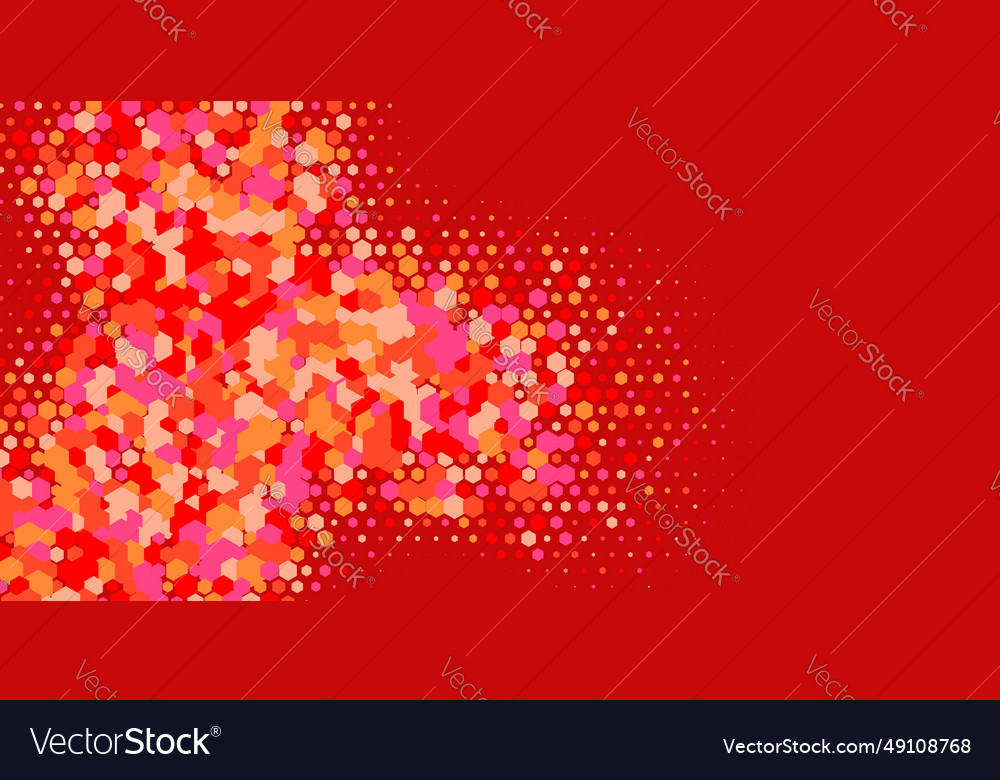 Geometric multi size hexagon with color