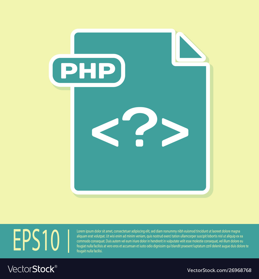 Green php file document download button icon vector image Green php file document download button icon