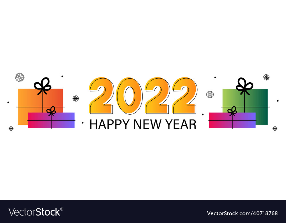 Happy new year 2022 greeting card Vector Image Happy new year 2022 greeting card