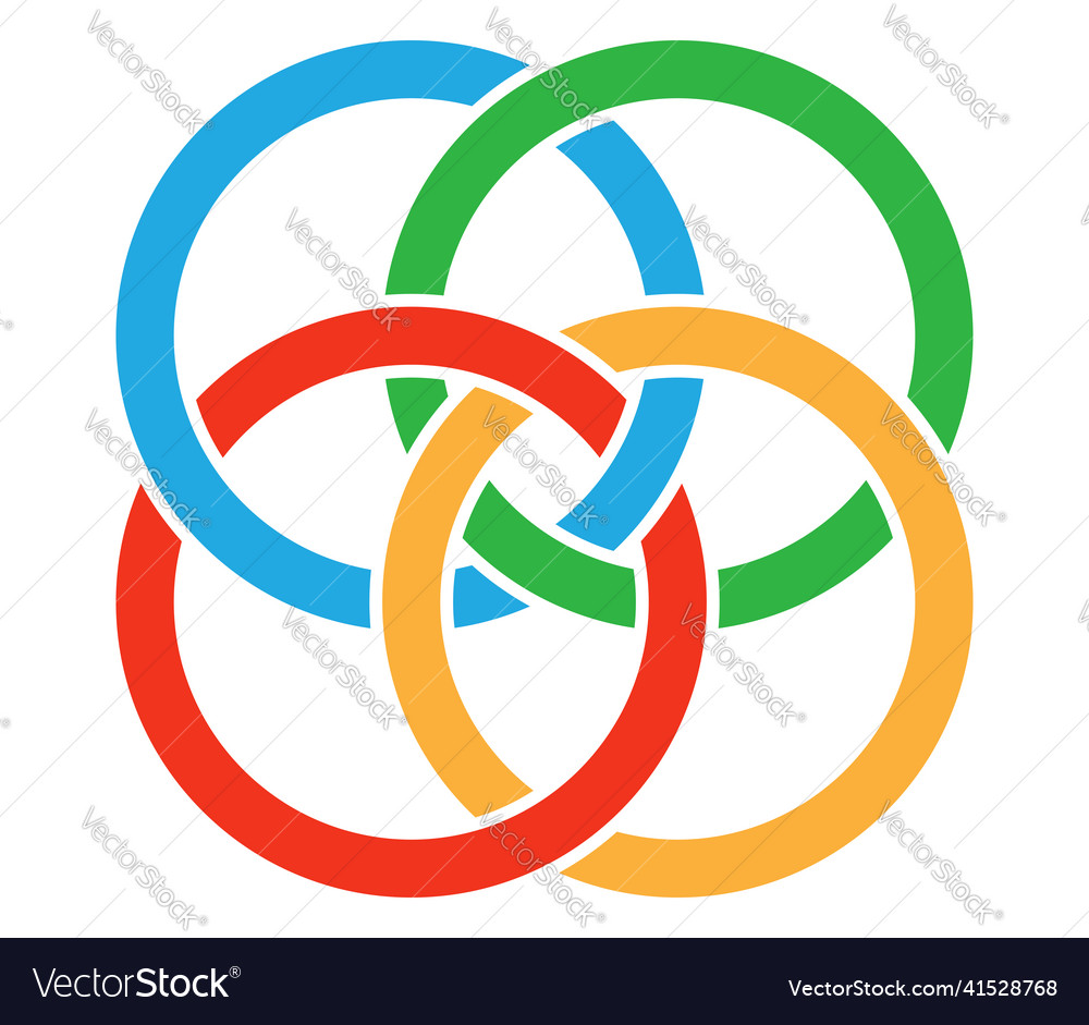 Interlace interconnected intersecting circles Vector Image Interlace interconnected intersecting circles