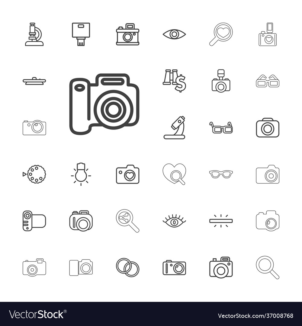 Lens icons Royalty Free Vector Image - VectorStock