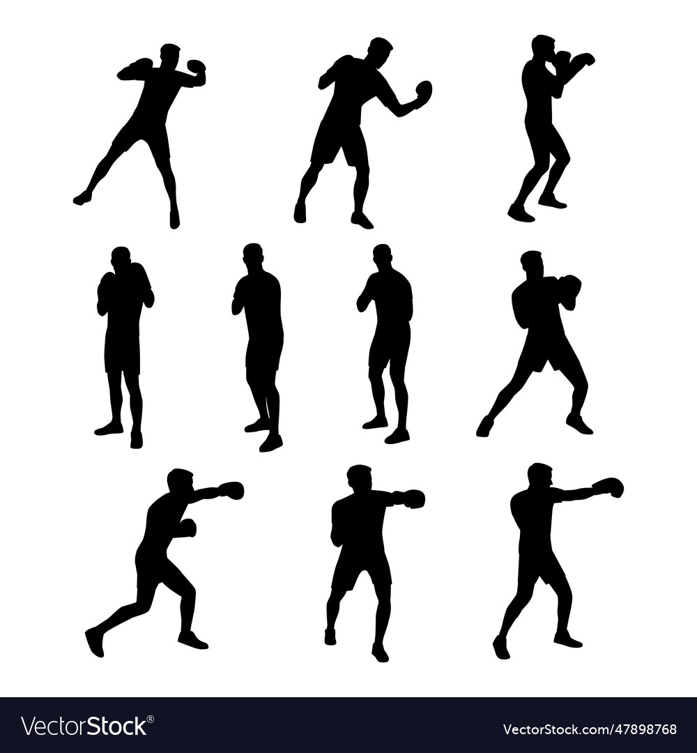 Man doing boxing moves exercise jab cross hook Vector Image