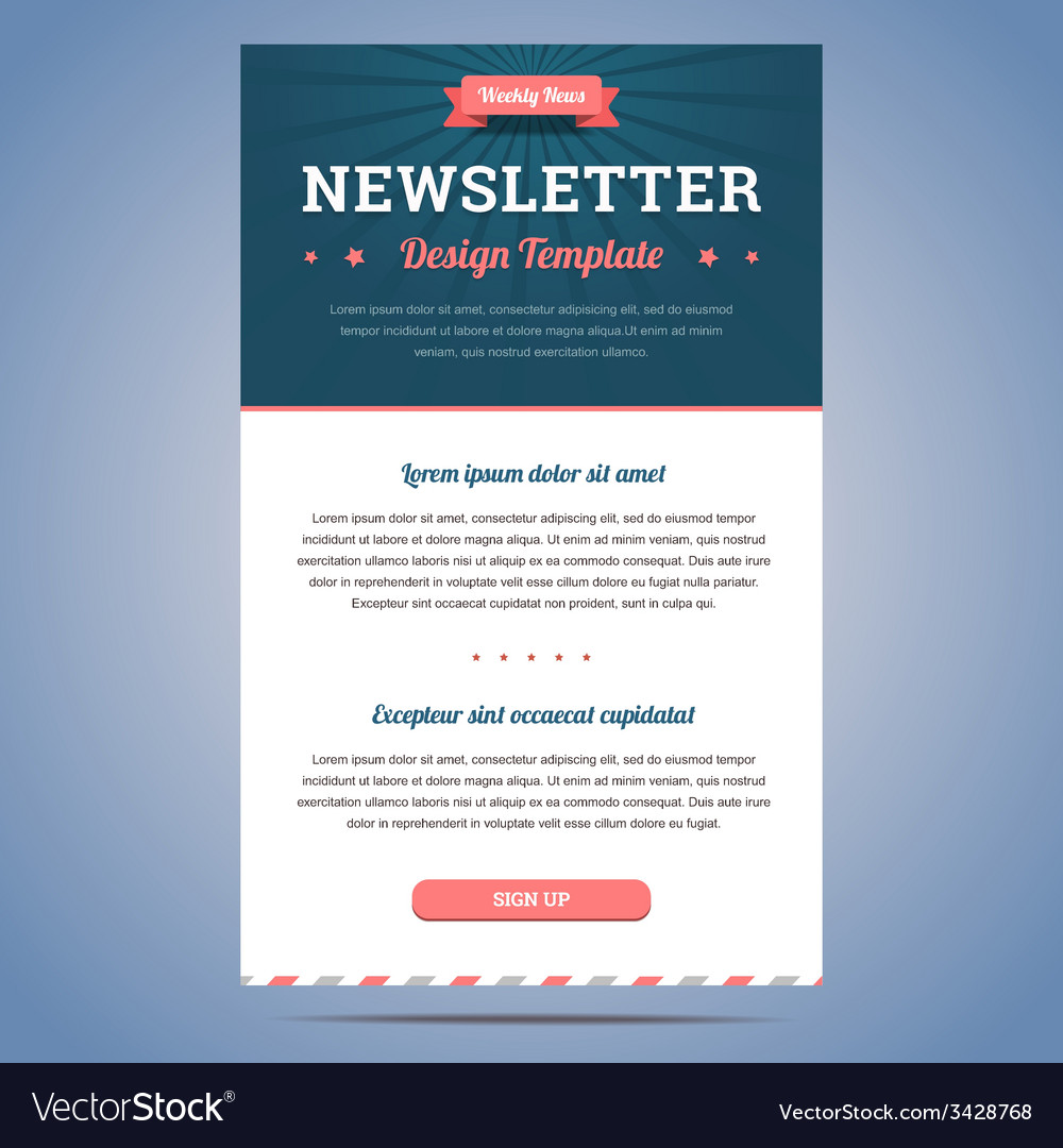 Newsletter Design Template Royalty Free Vector Image