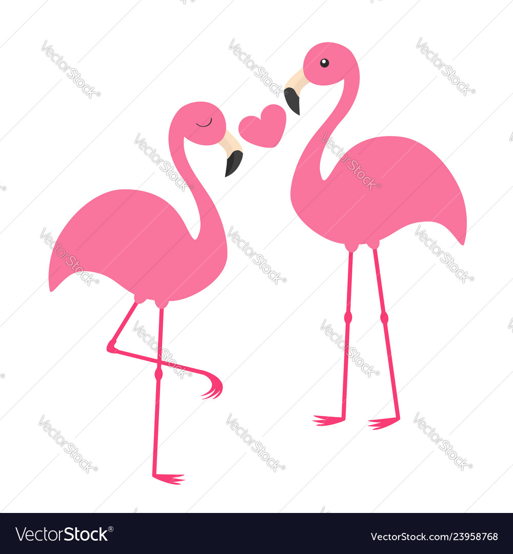 flamingo heart clipart image