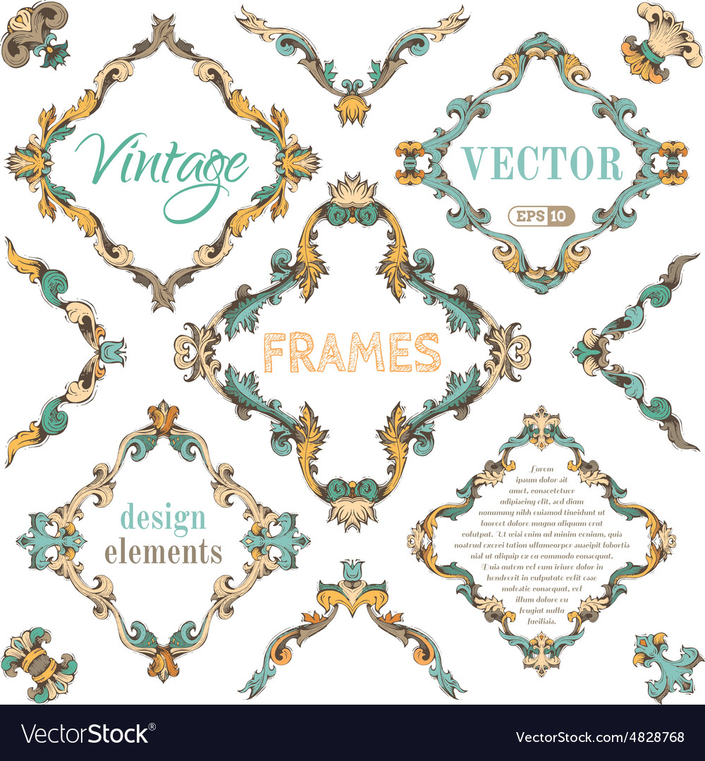 Set of vintage ornate frames