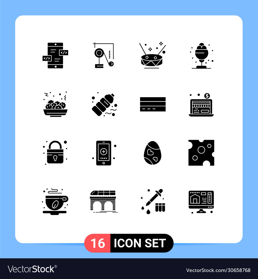 User interface pack 16 basic solid glyphs