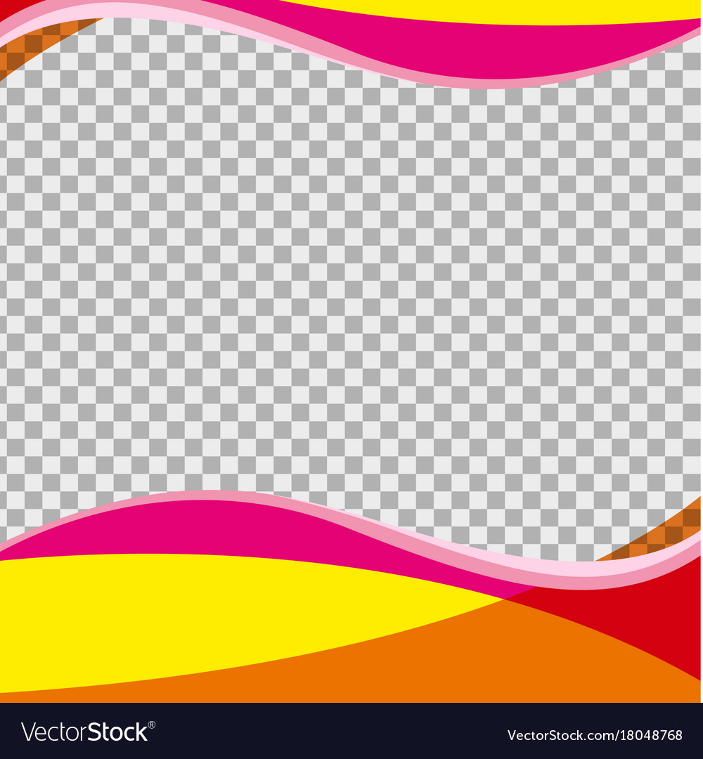 Yellow and pink waves on transparent background Vector Image